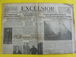 Journal Excelsior Du 13 Février 1934. Grève Générale Stavisky Bonnaure Sacazan Sacha Guitry - Otros & Sin Clasificación