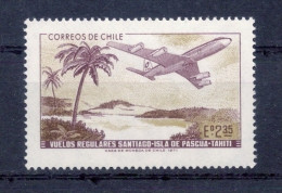 CHILE - 1971 - Regular Flights To Easter Island & Tahiti, Plane - Sc 413 - VF MNH - Chili