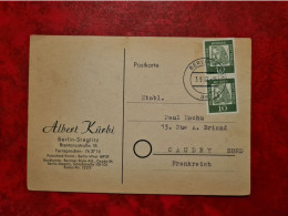 Lettre Allemagne 1962 CARTE ENTETE ALBERT KURBI BERLIN STEGLITZ - Autres & Non Classés