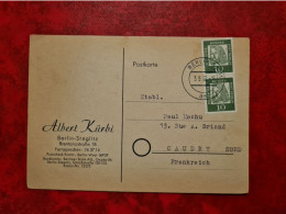 Lettre Allemagne 1962 CARTE ENTETE ALBERT KURBI BERLIN STEGLITZ - Andere & Zonder Classificatie