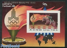 Korea, North 1979 Olympic Games Moscow S/s, Imperforated, Mint NH, Nature - Sport - Horses - Olympic Games - Corée Du Nord