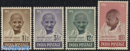 India 1948 Independence 4v, Gandhi, Unused (hinged), History - Gandhi - Politicians - Ongebruikt