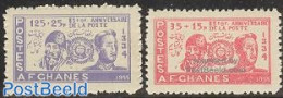 Afghanistan 1955 85 Years Afghan Post 2v, Mint NH, History - Post - Stamps On Stamps - Poste