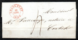Voorloper/Précurseur Van CHARLEROY Naar CONTICH 19 Janv 1848 Met Tekstbrief - 1830-1849 (Belgica Independiente)