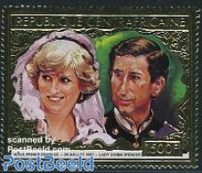 Central Africa 1981 Charles & Diana Wedding 1v, Gold, Mint NH, History - Charles & Diana - Kings & Queens (Royalty) - Case Reali