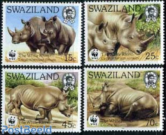 Eswatini/Swaziland 1987 WWF, White Rhino 4v, Mint NH, Nature - Animals (others & Mixed) - Rhinoceros - World Wildlife .. - Swaziland (1968-...)