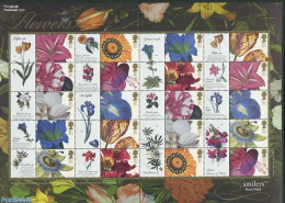 Great Britain 2003 Label Sheet, Flower Paintings, Mint NH, Nature - Flowers & Plants - Ongebruikt
