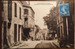 Cpa Photo 24 Dordogne, SIGOULES, Avenue De Pomport Et Bergerac, Animée, éd Cousteillier Et Calvé, écrite En 1926 - Autres & Non Classés