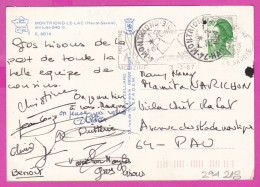 294218 / France - MONTRIOND-LE-LAC (Haute-Savoie) PC 1987 USED 1.90 Fr. Liberty Of Gandon , Flamme Été-Hiver , MORZINE 3 - 1982-1990 Liberté De Gandon