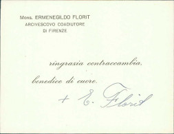 CARDINAL / CARDINALE ERMENEGILDO FLORIT ( FAGAGNA / UDINE ) BIGLIETTO INTESTATO CON AUTOGRAFO / AUTOGRAPH (20761) - Andere & Zonder Classificatie