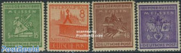 Germany, Local Post 1945 Meissen, Reconstruction 4v, Mint NH - Autres & Non Classés