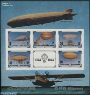 Korea, North 1982 200 Years Aviation 5v M/s, Imperforated, Mint NH, Transport - Balloons - Zeppelins - Fesselballons