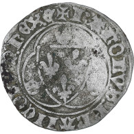 France, Charles VII, Blanc à La Couronne, 1436-1461, Chinon, Billon, TB+ - 1422-1461 Carlos VII El Victorioso