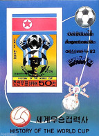 Korea, North 1981 World Cup Football Spain S/s, Overprint, Imperforated, Mint NH, Sport - Transport - Football - Space.. - Korea (Noord)