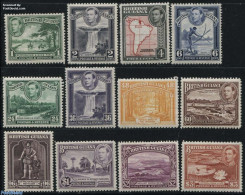 Guyana 1938 Definitives 12v, Unused (hinged), History - Nature - Transport - Various - Fishing - Water, Dams & Falls -.. - Poissons