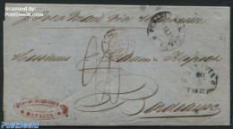 Netherlands Indies 1851 Letter From Batavia To Bordeaux, Desinfected At The Lazaret Of Malta, Postal History - Other & Unclassified