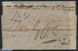 Netherlands 1853 Letter From Amsterdam To Paramaribo, Suriname, Postal History - Briefe U. Dokumente