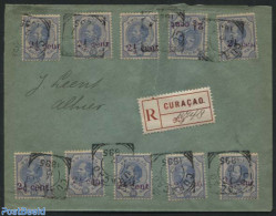 Netherlands Antilles 1895 Local Registered Letter With 10X 2.5c Overprint (NVPH No. 24), Postal History - Sonstige & Ohne Zuordnung