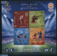 India 2016 Olympic Games Rio S/s, Mint NH, Sport - Badminton - Boxing - Olympic Games - Shooting Sports - Unused Stamps