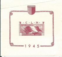 ITALIE BLOC NON DENTELE C.L.N. AOSTE 1945 SANS CHARNIERE LETTRE COVER - Nationales Befreiungskomitee