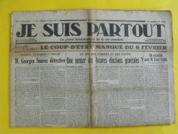Journal Je Suis Partout Du 17 Mars 1934. Robin Suarez Coup D'état Manqué Du 6 Février Gaxotte Dorsay Maffia Stavisky - Otros & Sin Clasificación