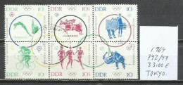 7576-SERIE COMPLETA 33,00€ ALEMANIA DEMOCRATICA DDR 1964 Nº 742/747 OLIMPIADAS TOKYO JAPON  DEPORTES.  SE PUEDE COMPRAR - Gebruikt