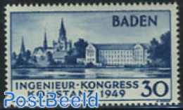 Germany, French Zone 1949 Baden, European Engineers Congress 1v, Unused (hinged), History - Europa Hang-on Issues - Idées Européennes
