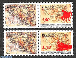 Bosnia Herzegovina - Serbian Adm. 2020 Europa, Old Postal Roads 2v With Tabs, Mint NH, History - Transport - Various -.. - Posta