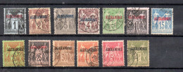 France Post In Alexandria 1899/1900 Old Definitive Sage Stamps (Michel 1/13) Used - Gebruikt