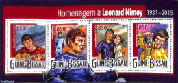 Guinea Bissau 2015 Leonard Nimoy 4v M/s, Mint NH, Performance Art - Movie Stars - Music - Art - Photography - Science .. - Actores