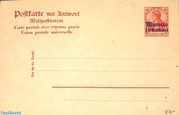 Morocco 1905 Reply Paid Postcard 10/10pf, Unused Postal Stationary - Autres & Non Classés