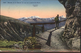 11303095 Gemmipass Wallis Montee De La Gemmi Et Vue Sur Loeche Les Bains Kuenstl - Autres & Non Classés