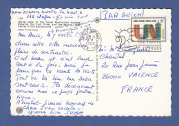 POSTE AERIENNE NATIONS UNIES   - UNITED NATIONS AIR MAIL  - SUR CP MANHATTAN NYC 1980 - Lettres & Documents