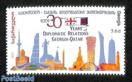 Georgia 2023 Diplomatic Relations With Qatar 1v, Mint NH, Art - Modern Architecture - Georgien