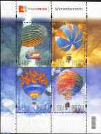 Poland 2023 In The Air 4v M/s, Mint NH, Nature - Transport - Butterflies - Balloons - Ships And Boats - Unused Stamps