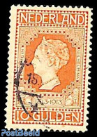 Netherlands 1913 10G Used, With Attest C. Muis, Used Or CTO - Gebraucht