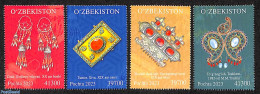 Uzbekistan 2023 Jewelry 4v, Mint NH, Art - Art & Antique Objects - Usbekistan