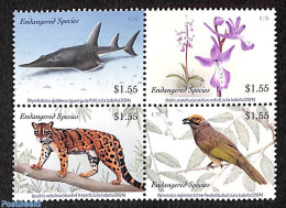 United Nations, New York 2024 Endangered Species 4v [+], Mint NH, Nature - Birds - Cat Family - Fish - Orchids - Poissons