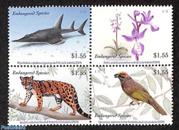 United Nations, New York 2024 Endangered Species 4v [+], Mint NH, Nature - Birds - Cat Family - Fish - Orchids - Vissen