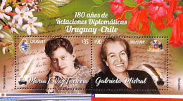Uruguay 2023 Diplomatic Relations With Chile S/s, Mint NH, Art - Handwriting And Autographs - Uruguay