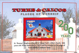 Turks And Caicos Islands 2023 Anglican Church S/s, Mint NH, Religion - Churches, Temples, Mosques, Synagogues - Churches & Cathedrals