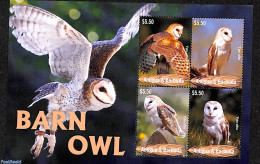 Antigua & Barbuda 2023 Barn Owl 4v M/s, Mint NH, Nature - Birds - Owls - Antigua Und Barbuda (1981-...)