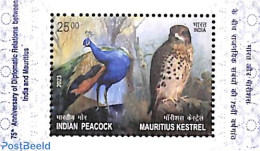 India 2023 Joint Issue Mauritius, Birds S/s, Mint NH, Nature - Various - Birds - Birds Of Prey - Joint Issues - Ungebraucht