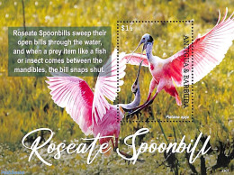 Antigua & Barbuda 2023 Roseate Spoonbill S/s, Mint NH, Nature - Birds - Antigua E Barbuda (1981-...)