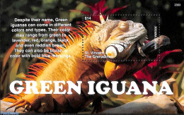 Saint Vincent 2023 Green Iguana S/s, Mint NH, Nature - Reptiles - St.Vincent (1979-...)