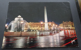 Paris En Flânant - La Place De La Concorde Vue De Nuis - Editions D'art Yvon, Paris - Parigi By Night