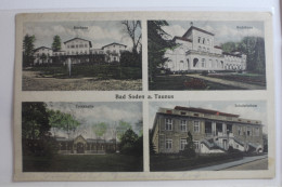 AK Bad Soden A. Taunus Mehrbildkarte (Badehaus Usw.) 1927 Gebraucht #PG730 - Andere & Zonder Classificatie