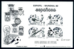 Spanien Schwarzdruck Block 26 Postfrisch Fußball WM #GB643 - Sonstige & Ohne Zuordnung