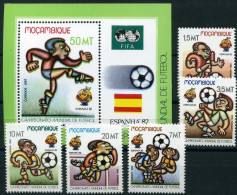 Mosambik 884-889, Block 13 Postfrisch Fußball WM 1982 #GB660 - Mozambico