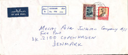 Jordan Registered Cover Sent Air Mail To Denmark Amman 3-9-1981 (UN Relief And Works Agency For Palestine Refugees) - Jordania